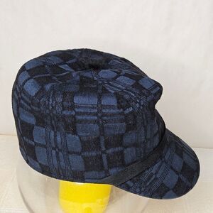 Plaid Blue and Black Men's Hat